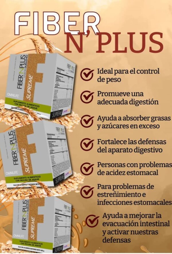 Omnilife Fiber N Plus Supreme Sachet 450g - Imagen 2