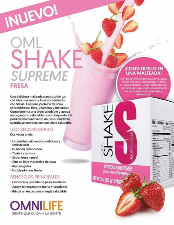 Omnilife Shake Supreme Fresa - - Imagen 8